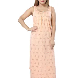Inner Beats Women Orange Nightdress-image-2