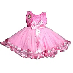 VILLATA FASHION Georgette Fit & Flare Pink Dress-image-70
