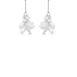 DIVASTRI Silver-Plated Bow Shaped Drop Earrings image 3