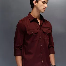 WROGN Slim Fit Spread Collar Long Sleeves Casual Shirt image 1