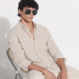 SHOWOFFFF Men Comfort Slim Fit Gingham Checks Checked Casual Shirt image 1