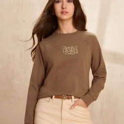U.S. Polo Assn. Women Women typography Printed Round Neck pullover Sweatshirts-picture-19