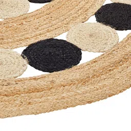 Art Avenue Nelson Beige & Black Textured Round Floor Jute Carpet image 4