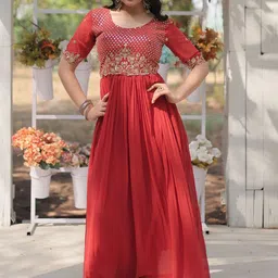 FoxDX Embellished Fit and Flare Maxi Ethnic Dress-picture-26