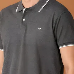 V-Mart Men Solid Polo Collar Cotton T-shirt image 4