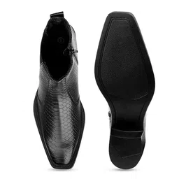 Bxxy Men Textured Height Increasing Block Heel Formal Chelsea Boots image 3