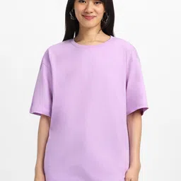 URBANICE Round Neck Drop-Shoulder Sleeves Cotton Oversized T-shirt-picture-14