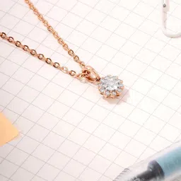 Mia by Tanishq Women 14KT Rose Gold Natural Diamond Flicker Chic Pendant Diamond-picture-53