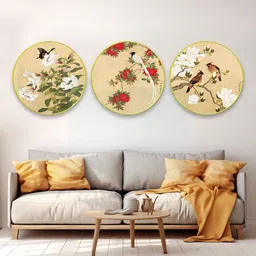 The Castle Decor Beige & Red 3 Pieces Sparkle Wooden Wall Art-picture-29