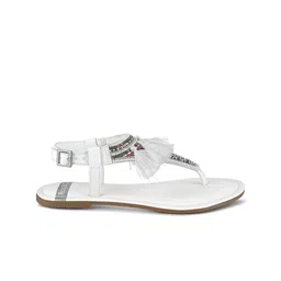 RAG & CO Women Colourblocked Open Toe Flats with Buckles image 4