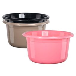 Kuber Industries Pink & Black 3 Pieces Light Weight Bath Tubs-picture-0
