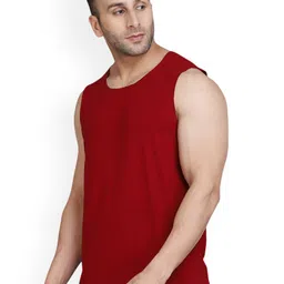 SLOWLORIS Pack Of 2 Printed Combed Cotton Gym Vests image 4