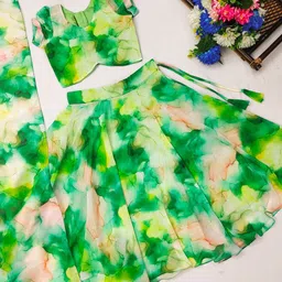 BAESD Girls Printed Tie and Dye Ready to Wear Lehenga & Blouse With Dupatta-picture-56