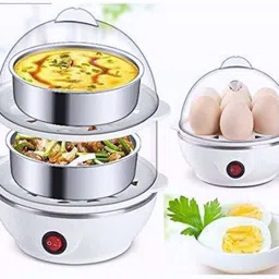 evelyn Double Layer Egg Boiler 14 Egg Electric Cooker Egg Steamer for Home Food Boiling Egg Cooker image 2