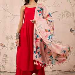 InWeave Women Regular Kurta with Palazzos & With Dupatta-image-63