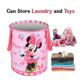 Kuber Industries Pink 3 Pieces Disney Minnie Printed Foldable Laundry Bags 45 L Each image 5