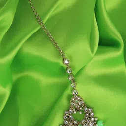 SALONI FASHION JEWELLERY Gold-Plated Pearls Studded Head Jewellery-picture-21