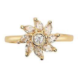 I Jewels Gold-Plated American Diamond-Studded Adjustable Finger Ring-picture-38