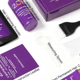 2.Oh! Hair Bleach Kit + Semi Permanent Hair Color With Argan Oil-100ml-Toffee Brown image 2