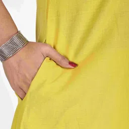 ROSHNI Women Ethnic Motifs Panelled Thread Work Pure Cotton Kurta with Trousers image 2