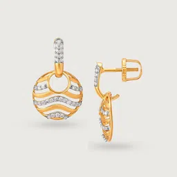 Mia by Tanishq 18KT Oceanic Vibes Gold & Diamond Drop Earrings - 4.502 gm image 3