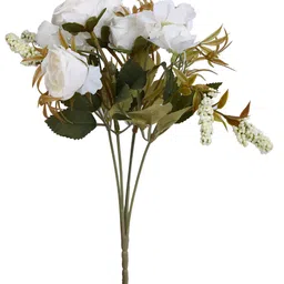 Myntra Elegant Homes White 2 Pieces Rose Artificial Flower image 5