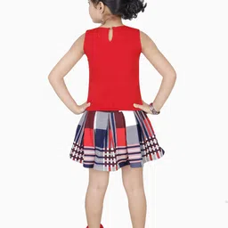 ZADMUS Girls Sleeveless Pure Cotton Top With Skirt image 3