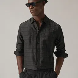 Banana Club Crushed Self Striped Classic Slim Fit Shirt image 5