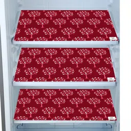 E-Retailer 4-Pcs Maroon & Brown Printed Refrigerator Covers image 5