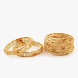 The Pari Set Of 6 Gold-Plated Stone Studded Bangles image 2