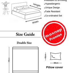 MAXNAP Sleep Support White Printed 144 TC Microfiber Queen Bedsheet Set 2.20 m x 2.40 m image 4