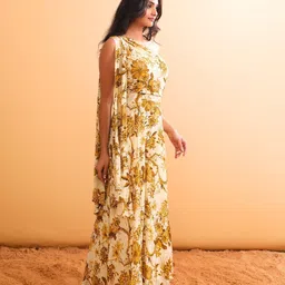 NH KAPDEWALA One Shoulder Printed Jumpsuit image 3