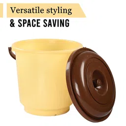 Kuber Industries Cream & Brown Lightweight Bucket 18 L image 4