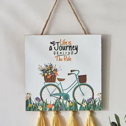 Home Centre Garnet Interior White & Green Printed Travel Quote Hanging Wall Accent-picture-29