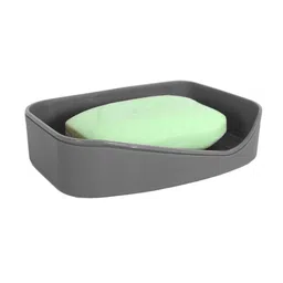 Kuber Industries Grey Solid Plastic Soap Dish image 2