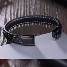 The Roadster Lifestyle Co Men Textured Wraparound Bracelet-picture-48