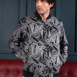 Campus Sutra Men Lightweight Biker Jacket with Embroidered image 3