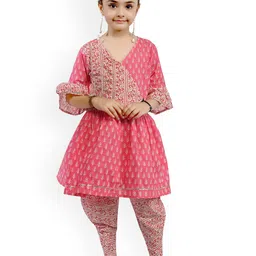 BAESD Girls Floral Printed Regular Kurta with Dhoti Pants-picture-30