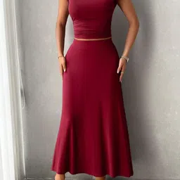 StyleCast Round Neck Top With Skirt Co-Ords-image-53