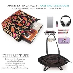 VELUCIA Women Floral Textured Structured Tote Bag image 5