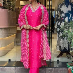BAESD Ethnic Motifs Yoke Design Kurta With Trousers & Dupatta-image-37