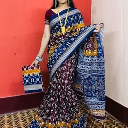 ARTFUL THREADS Ethnic Motifs Pure Cotton Handloom Sambalpuri Saree-picture-11