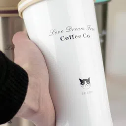 TASKHOUSE White & Black Solid Stainless Steel Glossy Cups Set of Cups and Mugs image 3