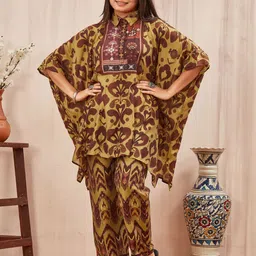 PIRRA DESIGNS Ethnic Motifs Print Kimono Sleeve Kaftan Dress-picture-15