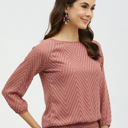 harpa Casual Regular Sleeves Solid Women Pink Top image 3
