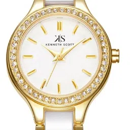 KENNETH SCOTT Women Embellished Dial & Bracelet Style Straps Analogue Watch K23509-GCWW image 4