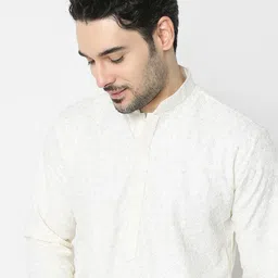 Ethnicity Men Floral Embroidered Regular Kurta with Pyjamas image 2