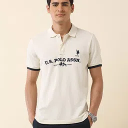 U.S. Polo Assn. Men Brand Logo Embroidered Summer Splash Polo Collar Cotton T-shirt-picture-10