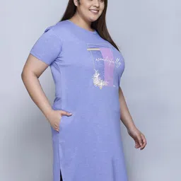 IN Love Pack of 2 Women Plus Size Front Printed Cotton Nighty Chemise image 4