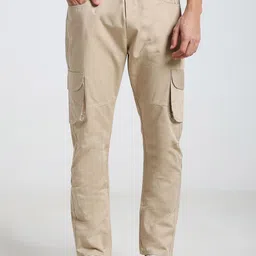 VOGAAN Men Relaxed Loose Fit Cargos Trousers-image-32